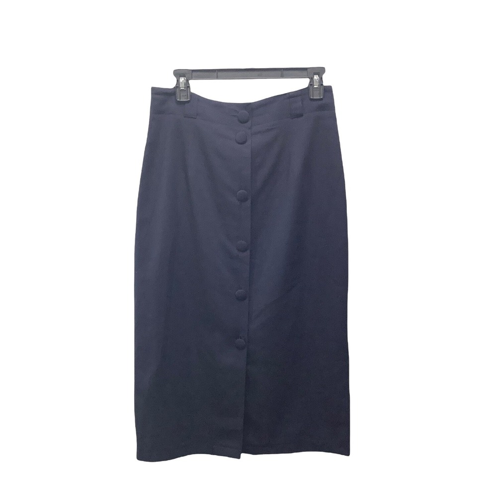 Pencil Skirt Midi Button Front Blue Midi Length Ankle Size M EUR 42 Women's VTG